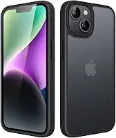JETech Capa Fosca para iPhone 14 6,1 Polegadas, Case Proteção Contra Quedas de Grau Militar à Prova de Choque, Capinha Traseira Translúcida Fosca para Telefone, Anti-Impressão Digital (Preto)