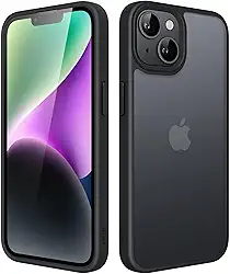 JETech Capa Fosca para iPhone 14 6,1 Polegadas, Case Proteção Contra Quedas de Grau Militar à Prova de Choque, Capinha Traseira Translúcida Fosca para Telefone, Anti-Impressão Digital (Preto)