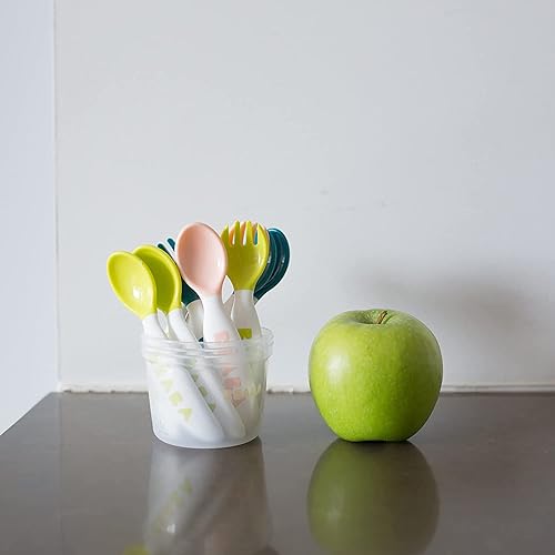 Miniatura 6 de BEABA Cubertería y utensilios de autoalimentación para niños pequeños, cucharas y tenedores para bebés, esenciales para bebés, paquete de 10, surtido