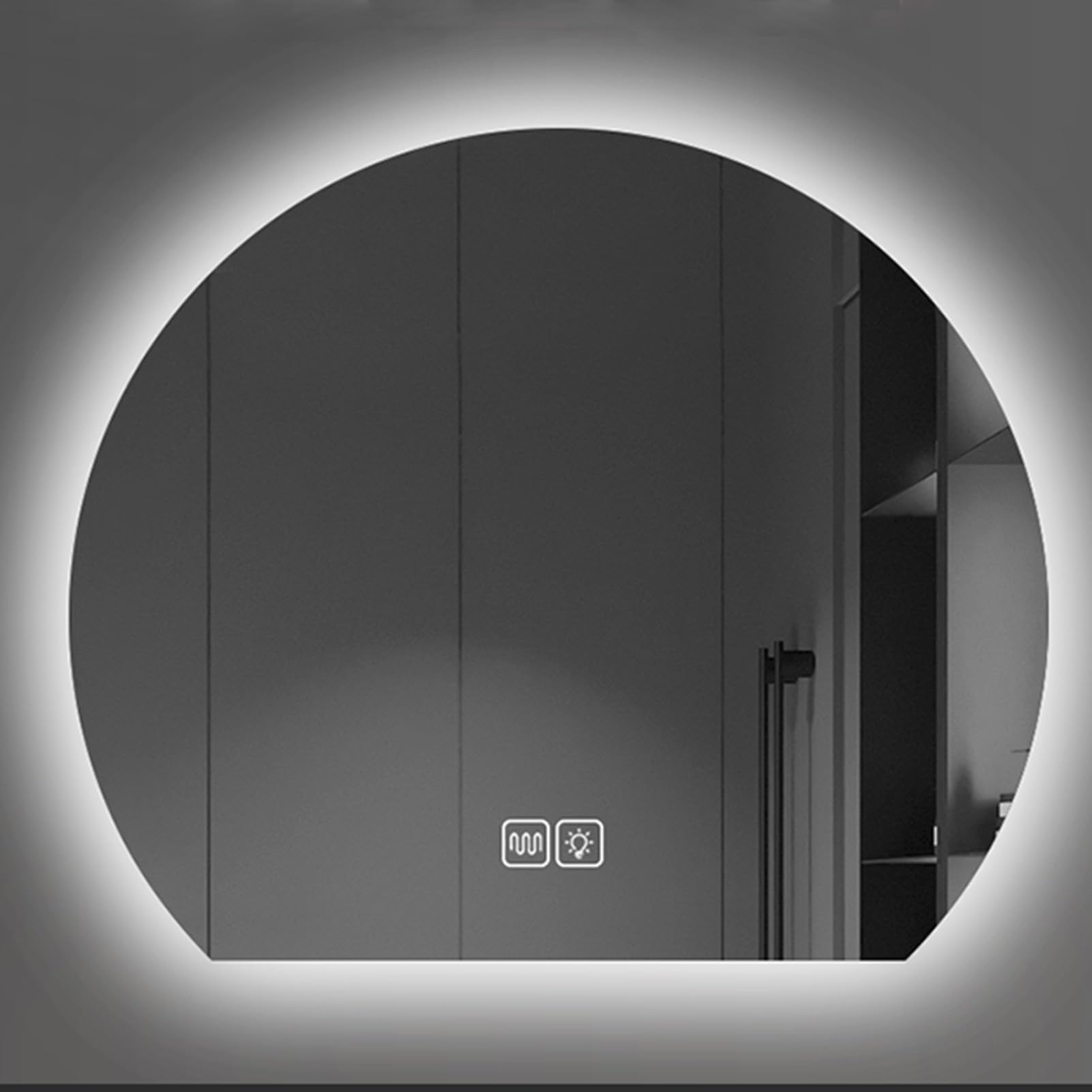 Miroir de salle de bain en arc LED rétroéclairé avec fonction mémoire 3 couleurs