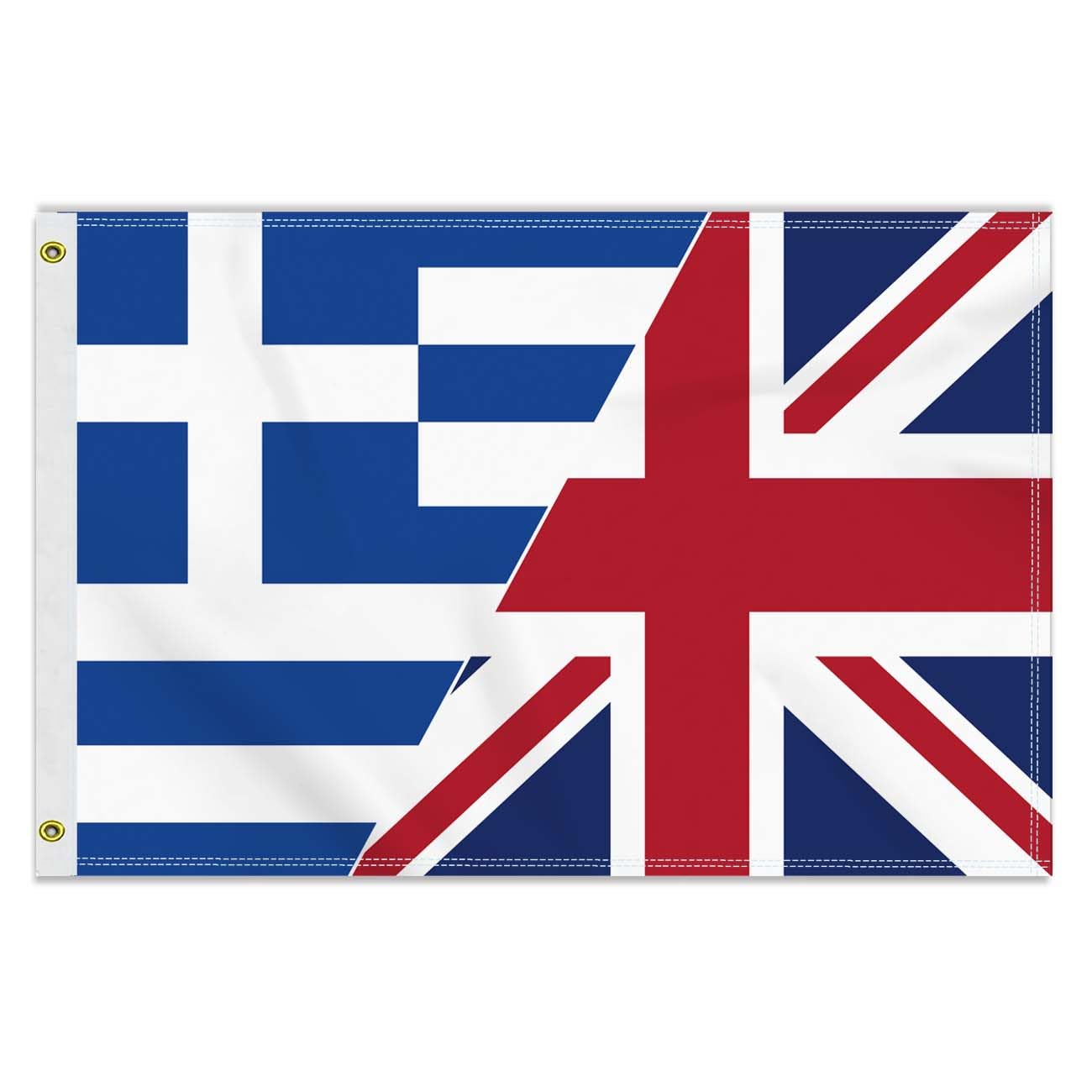 2×3 FT Greece British Friendship Flag, Large 60×90 CM 150D Greek Outdoor Banner,Decor Garden With Brass Gromment