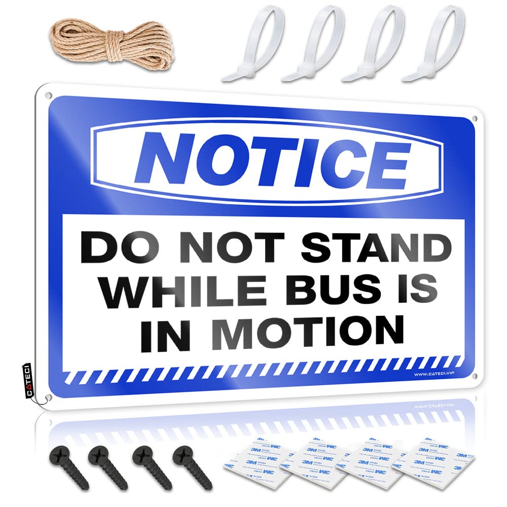 Notice Do Not Stand While Bus Is In Motion Tinsign Gamer Hanging | Vintage Sign Graduation Vintage Metal Wall Decor(20X30CM)