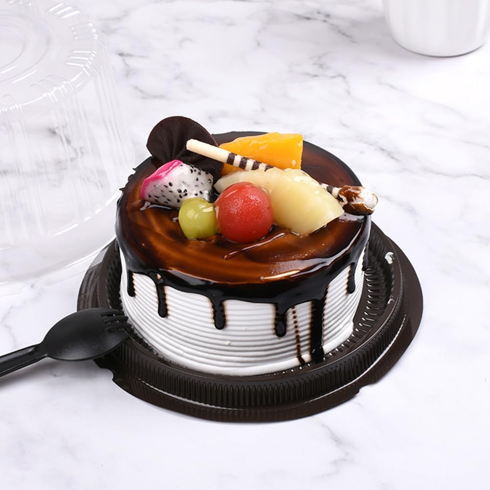 DOITOOL Clear Plastic Cake Box 7.08 Inch Round Disposable Cake Carrier with Lid for Cheesecake Dessert Packing Party Supplies 20 Pack