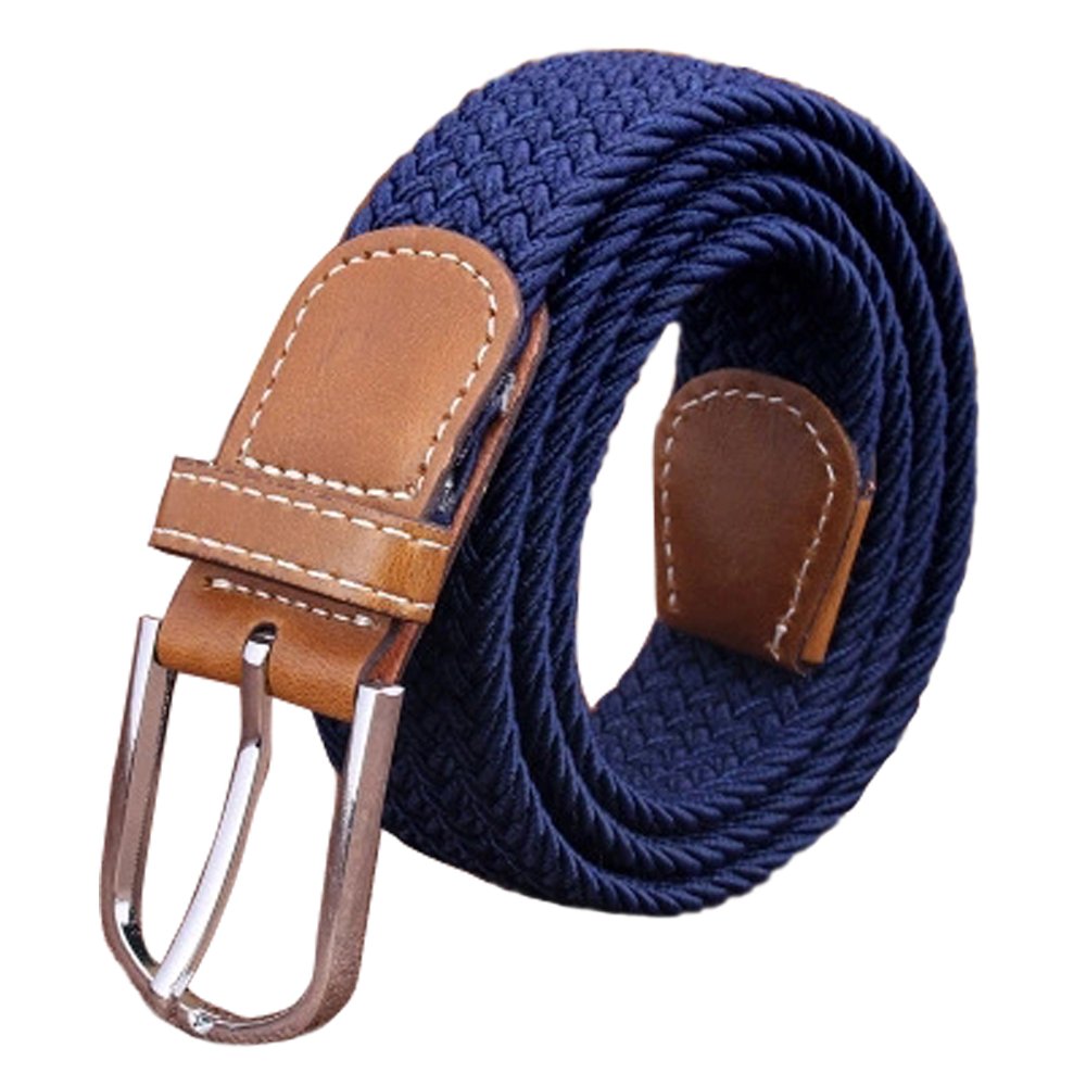 JULEDSZJH Mens Belt Casual Braided Elastic Fabric Woven Stretch Elasticated Belts