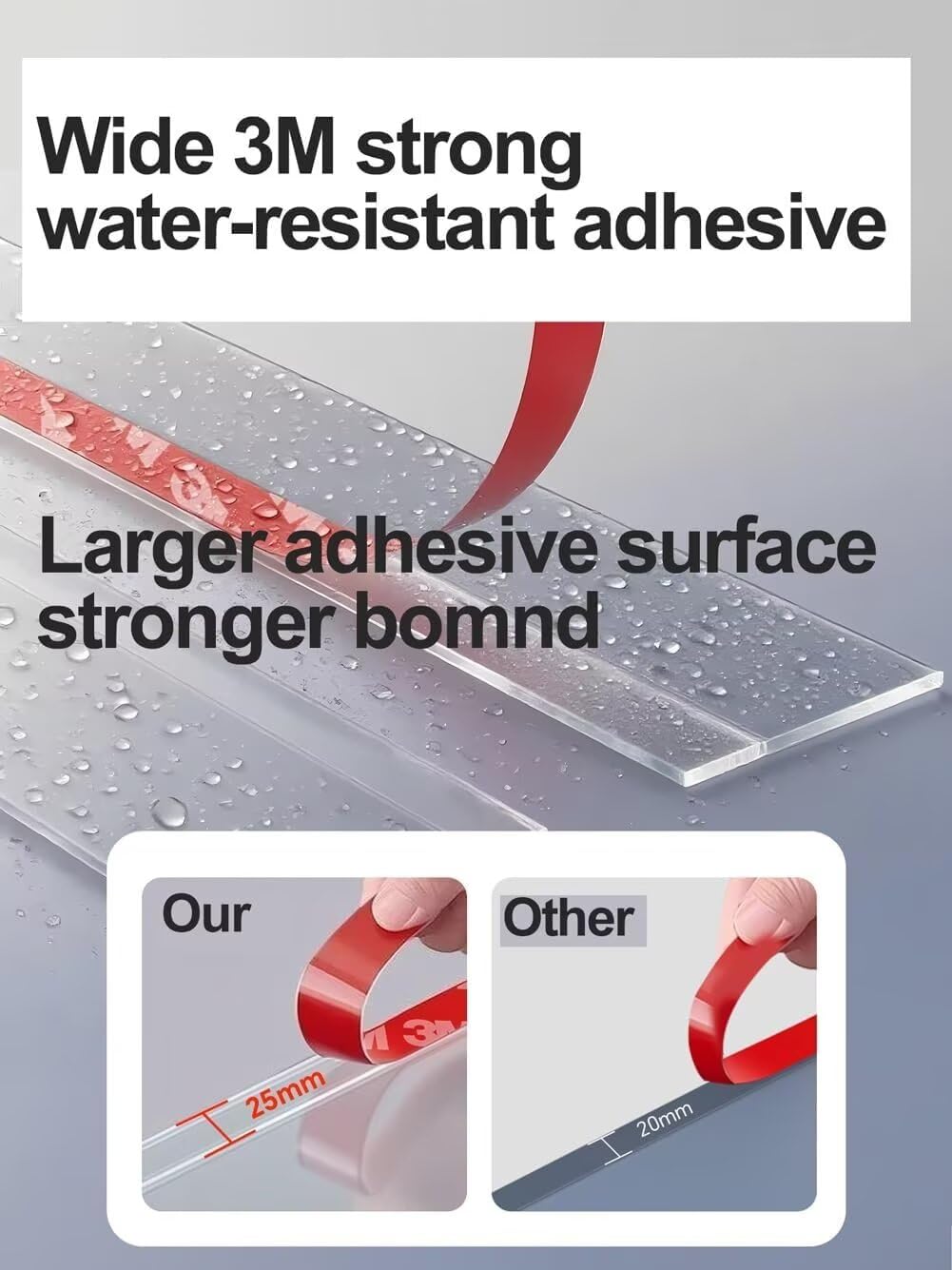 300cm Barrera de Lluvia Autoadhesiva para Ventanas - Deflector de Lluvia Puerta Flexible for Ventanas, Flexible y Cortable Barra De Goma Impermeable para Burlete Ventan