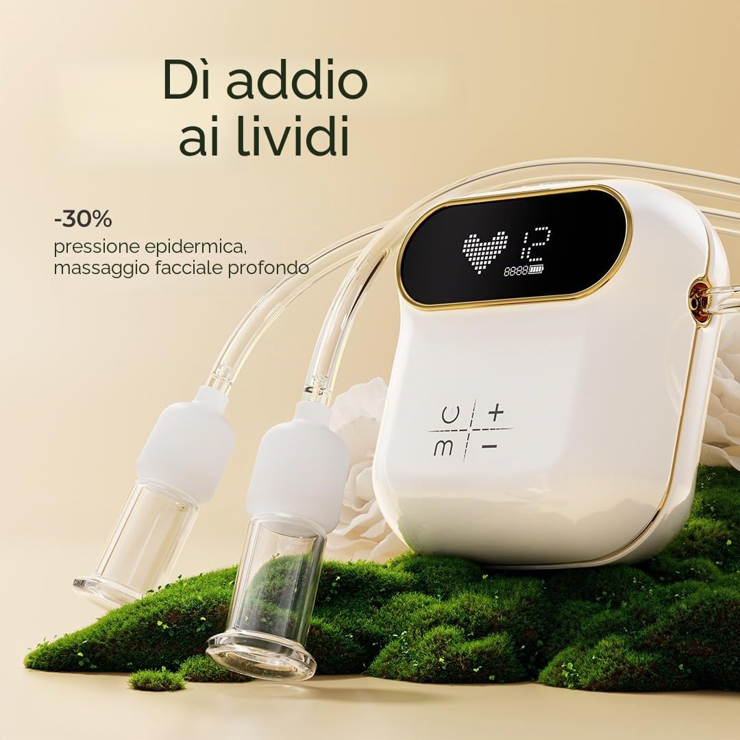 Set di 6 coppettazioni facciali elettriche in vetro, 3 in 1, strumenti per il viso Gua Sha, massaggi per la cura della pelle del collo degli occhi, 3 ventose, per cellulite, riduzione del gonfiore
