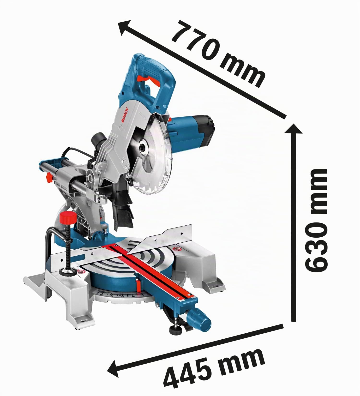 Bosch Professional Troncatrice radiale GCM 80 SJ (1.400 Watt, Ø lama: 216 mm, incl. 2 lama per sega circolare, chiave a brugola)
