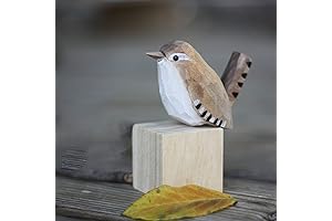 Carved Wooden Winter Birds Decor