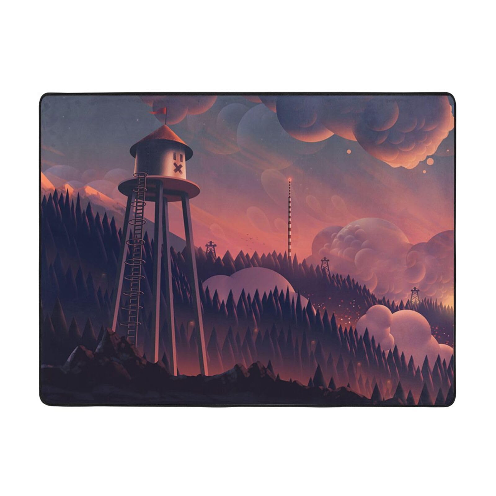 Tapis en flanelle 160x122 cm antidérapant dégradé nuages