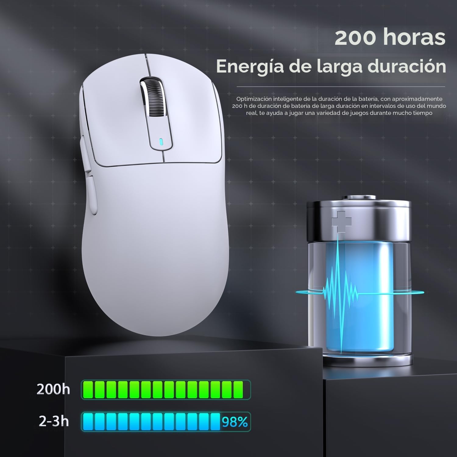 ATTACK SHARK X3 Ratón ultraligero de 49 g, sensor de juego PixArt PAW3395, BT/2,4 G inalámbrico, ratón de juego inalámbrico/con cable, 26000 DPI, batería de 200 horas, ratón de escritorio para Win11