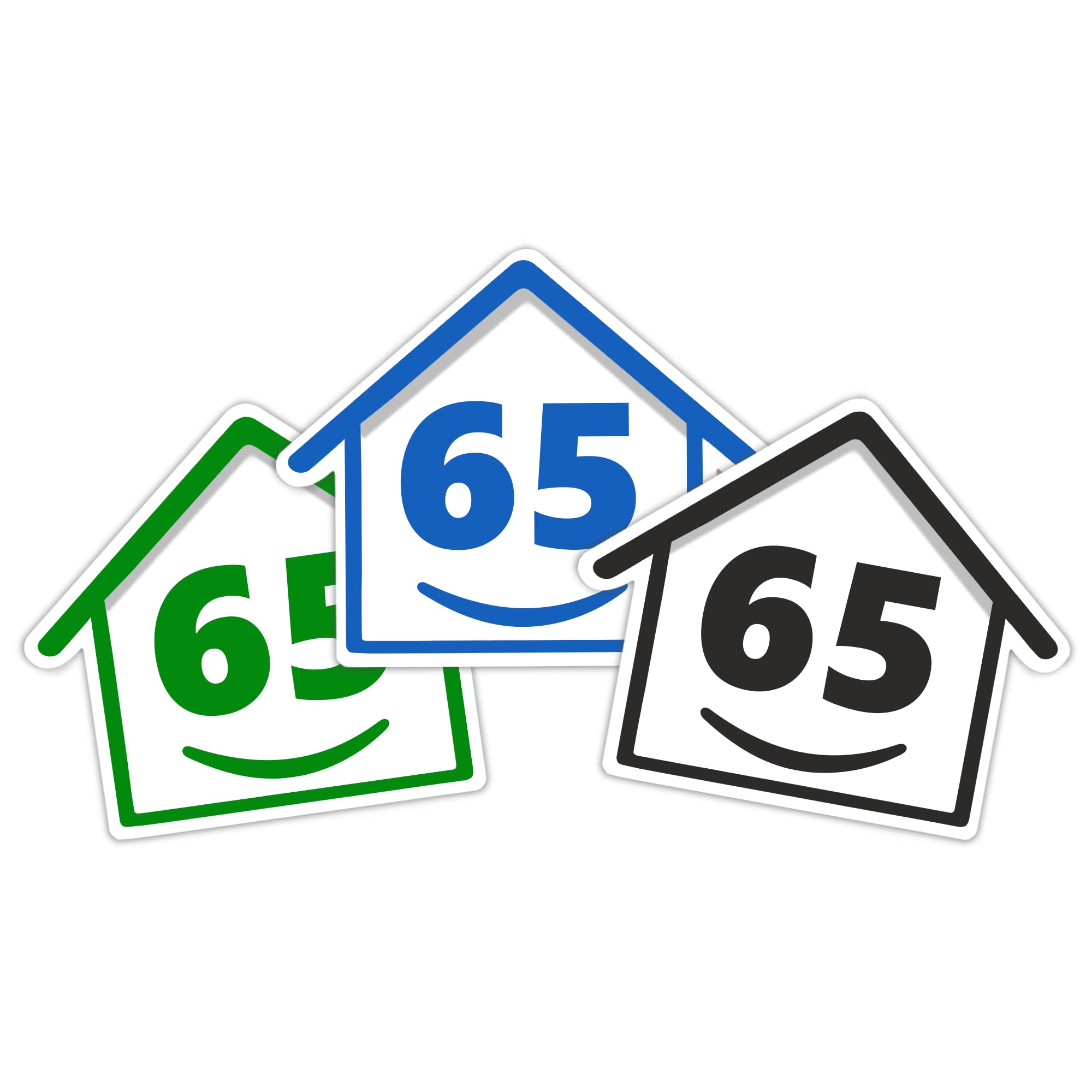 3 x Bin Numbers for Wheelie Bins, 1-99, 15cm ‘Happy House’ Colour Design Dustbin Stickers, Easy Application Stick On Number Stickers - Weatherproof Self Adhesive Vinyl – Blue, Black and Green (14) — view 59