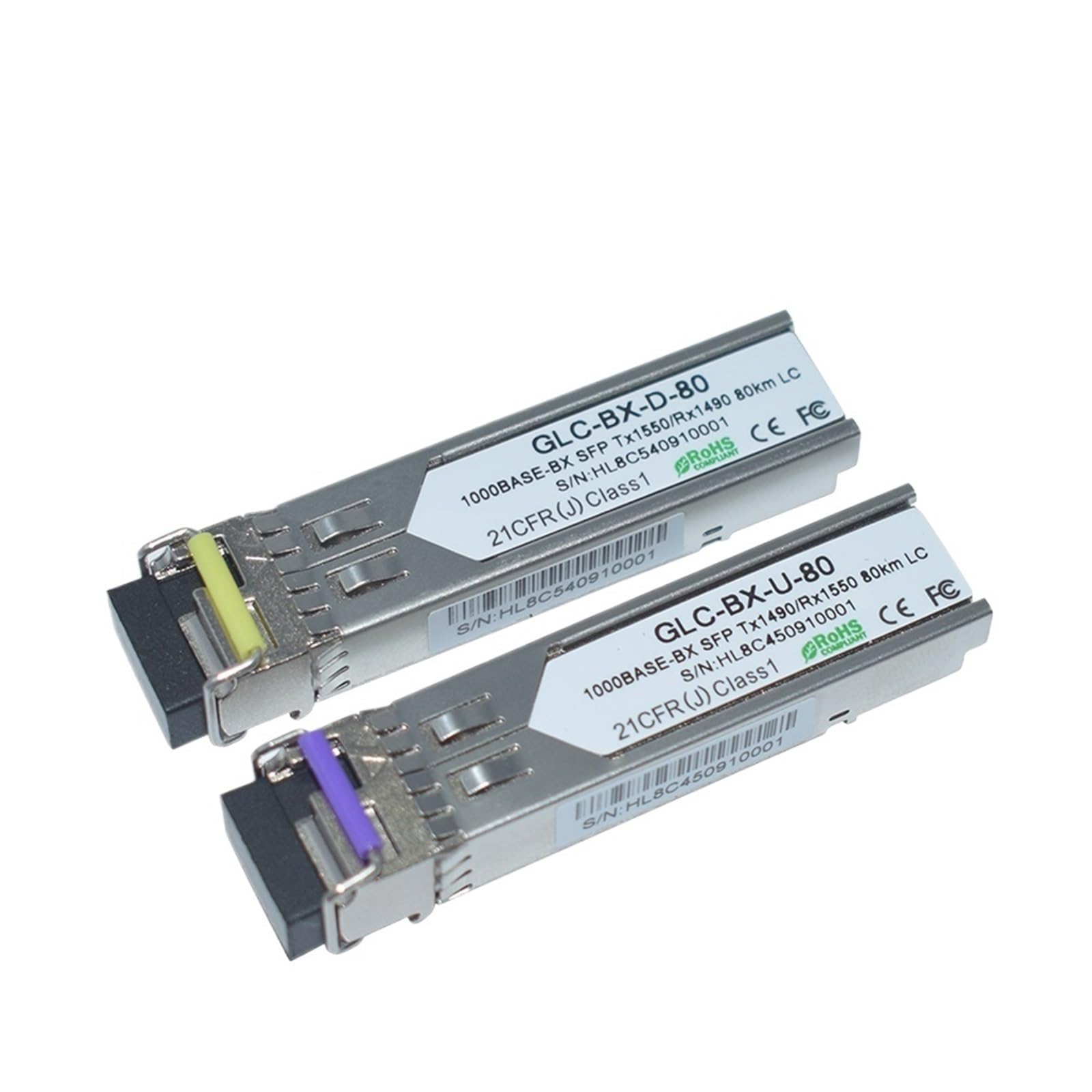Émetteur-récepteur Simple de connecteur de la Fibre 1.25Gb 1490/1550nm DDM LC Simplex de 80km SFP(1Pair 80km)