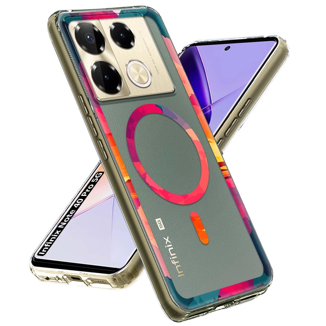 Fashionury Back Cover for Infinix Note 40 Pro 5G Designer, Printed,Transparent,Flexible, Silicon -D3130 2