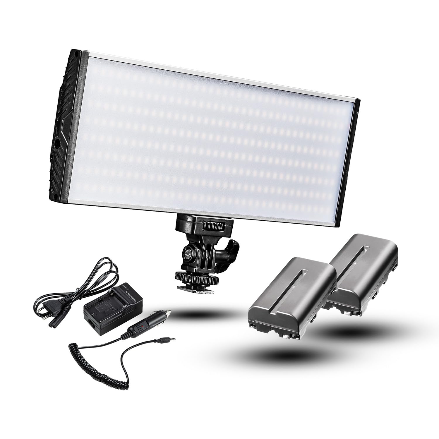 Walimex Pro Walimex Pro Niova 300 Bi Color On-Camera Leuchte 30 W, Fotolampe Inkl. NP-F Akku, LED Videoleuchte 3200-5600 K Farbtemperatur, Studiolicht Leicht Montierbar