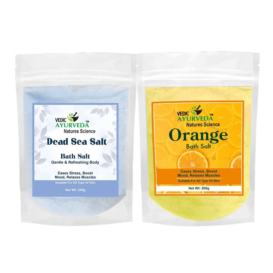 Dead Sea Salt and Orange Bath Salt Combo Pack,Muscles Aches Pain Detoxifying and Revitalizing, 2 x 200g-image-16