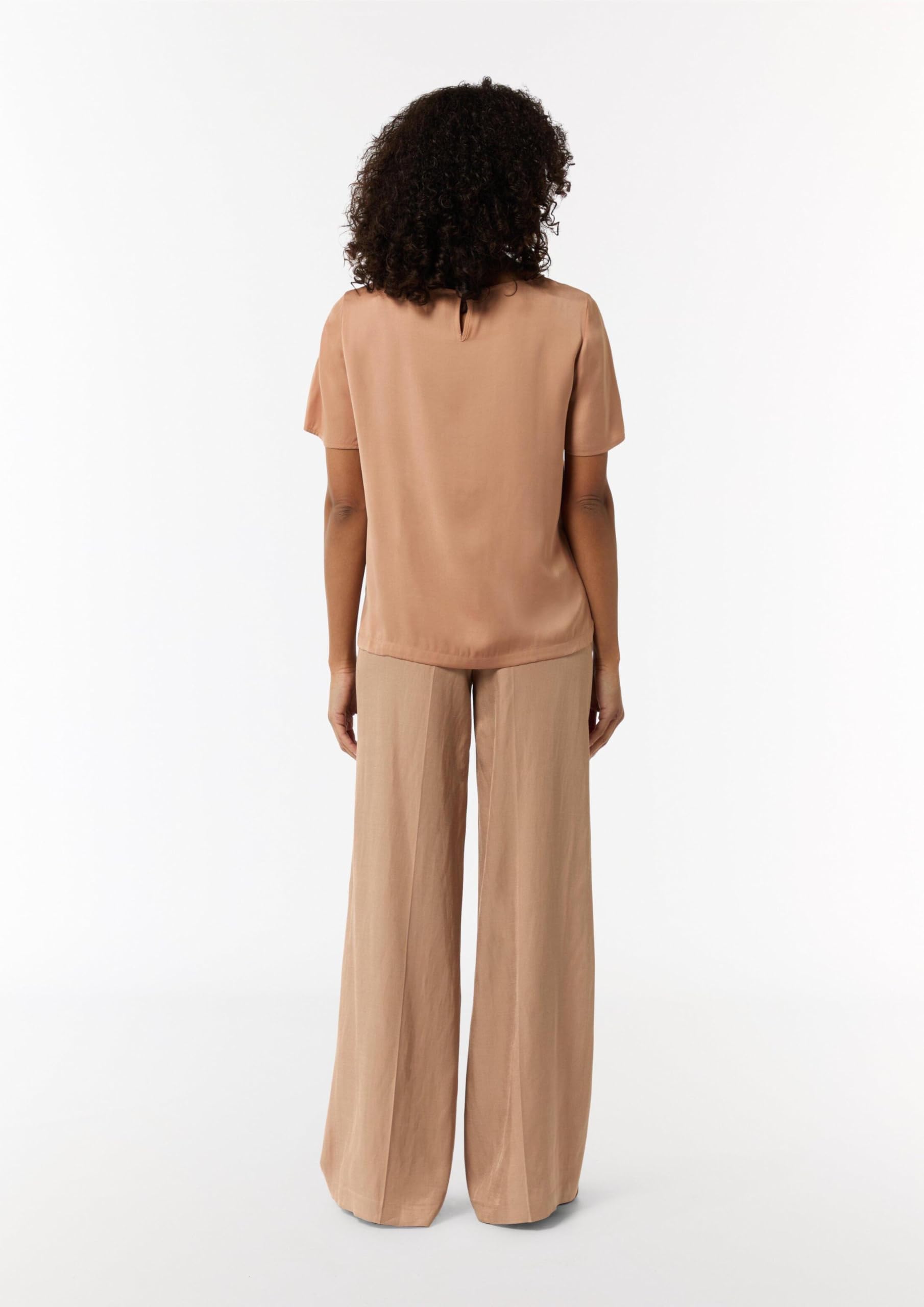 Comma Damen Fließendes Shirt aus Satin im Relaxed Fit Bluse