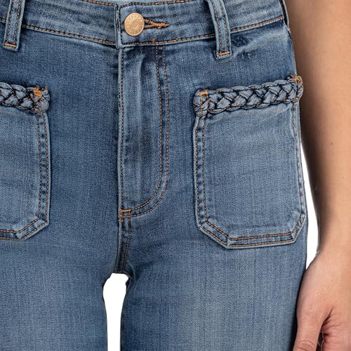 KUT from the Kloth Women's Meg High Rise Wide Leg Patch Pkts W/Braid on Top4