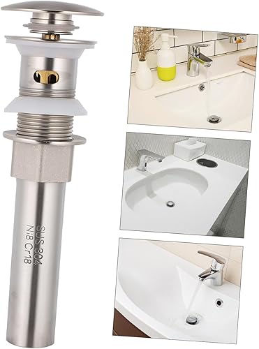 Miniatura 5 de Uonlytech Tapón de drenaje para lavabo de baño, cabeza de hongo, tubo de drenaje, escurridor de rebote, tapón para fregadero de baño, tapón de