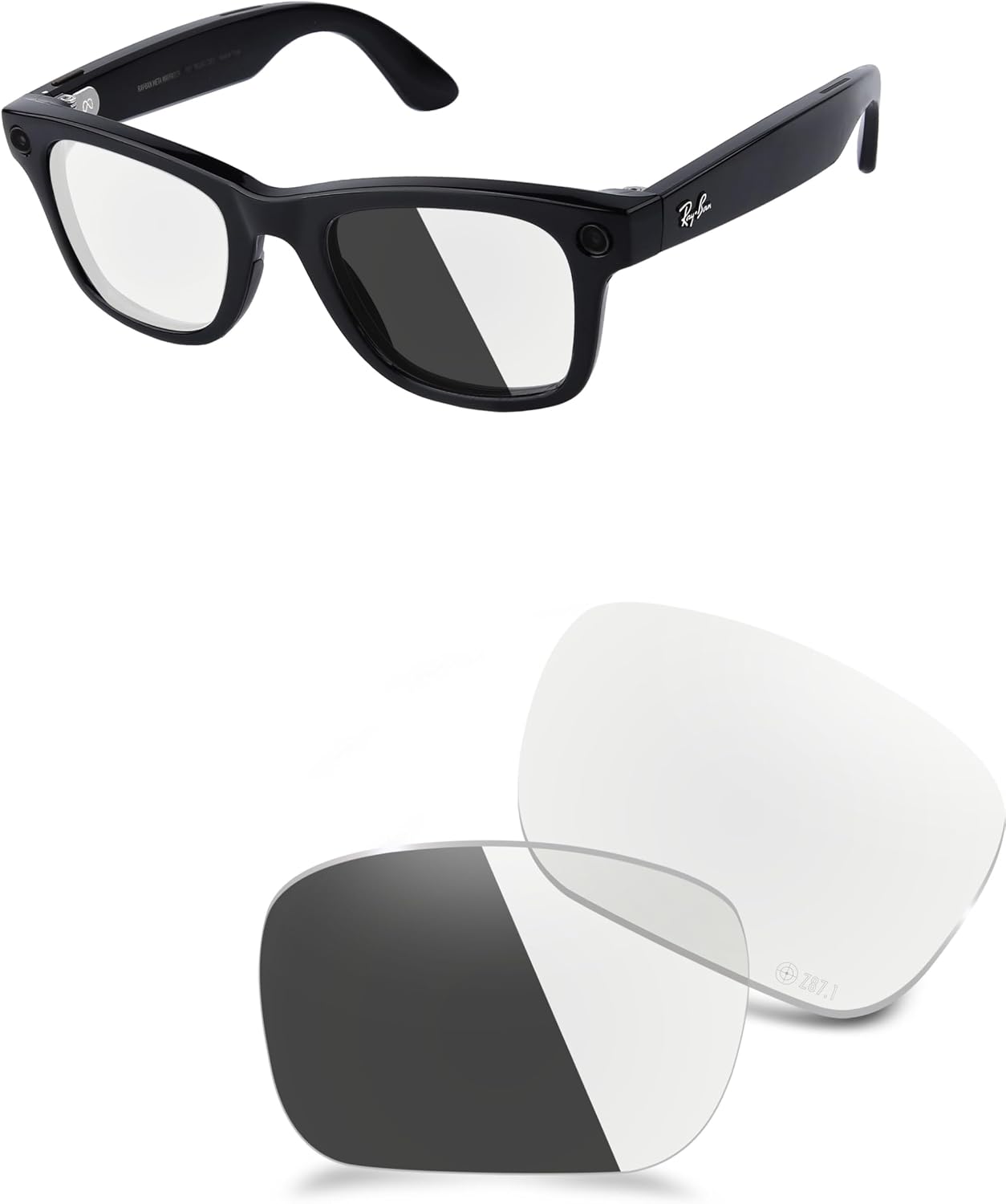 ANSI Z87.1 Replacement Lenses Compatible with Ray-Ban Meta Wayfarer (Gen 2) RW4012 50mm AI Glasses