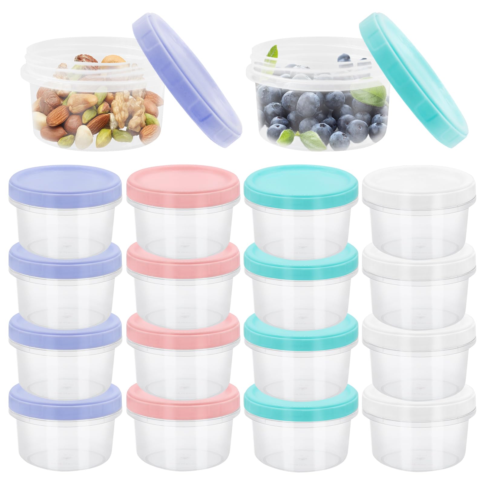 16 Petits Contenants Alimentaires Empilables 200 Ml - Avec Couvercles Anti-fuites, Pour Congélation, Micro-ondes, Lave-vaisselle - 8