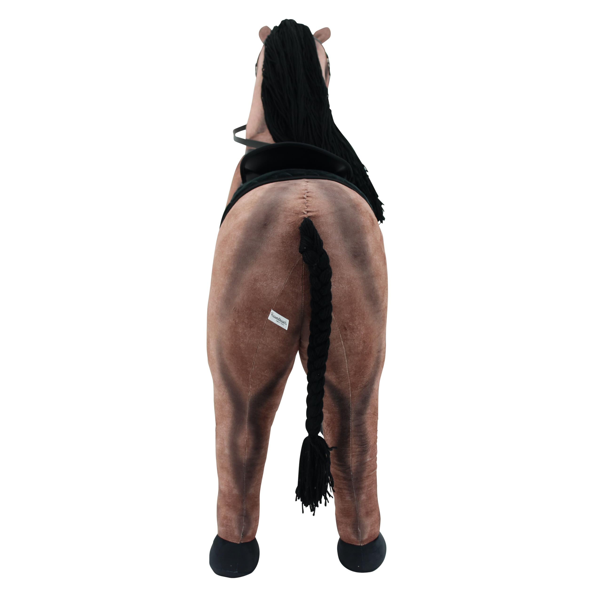 Sweety Toys Stehpferd zum Reiten- Plüschpferd Reittier Keine Montage erforderlich (Dunkelbraun)