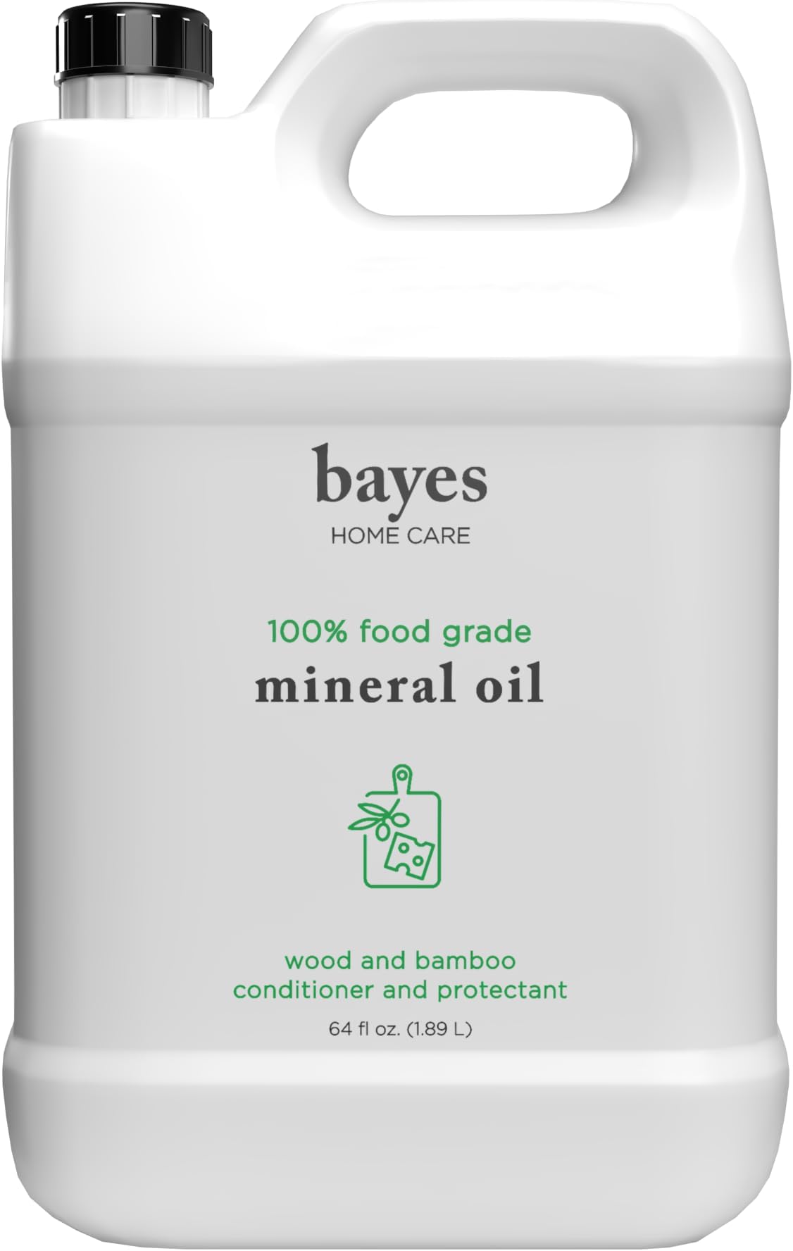 Bayes Food Grade Mineral Oil for Cutting Board - Mineral Oil Food Grade for Bamboo, Teak & Wood Conditioner and Protectant - Cutting Board Oil Food Grade Formula - Wood Oil for Cutting Board - 64 oz