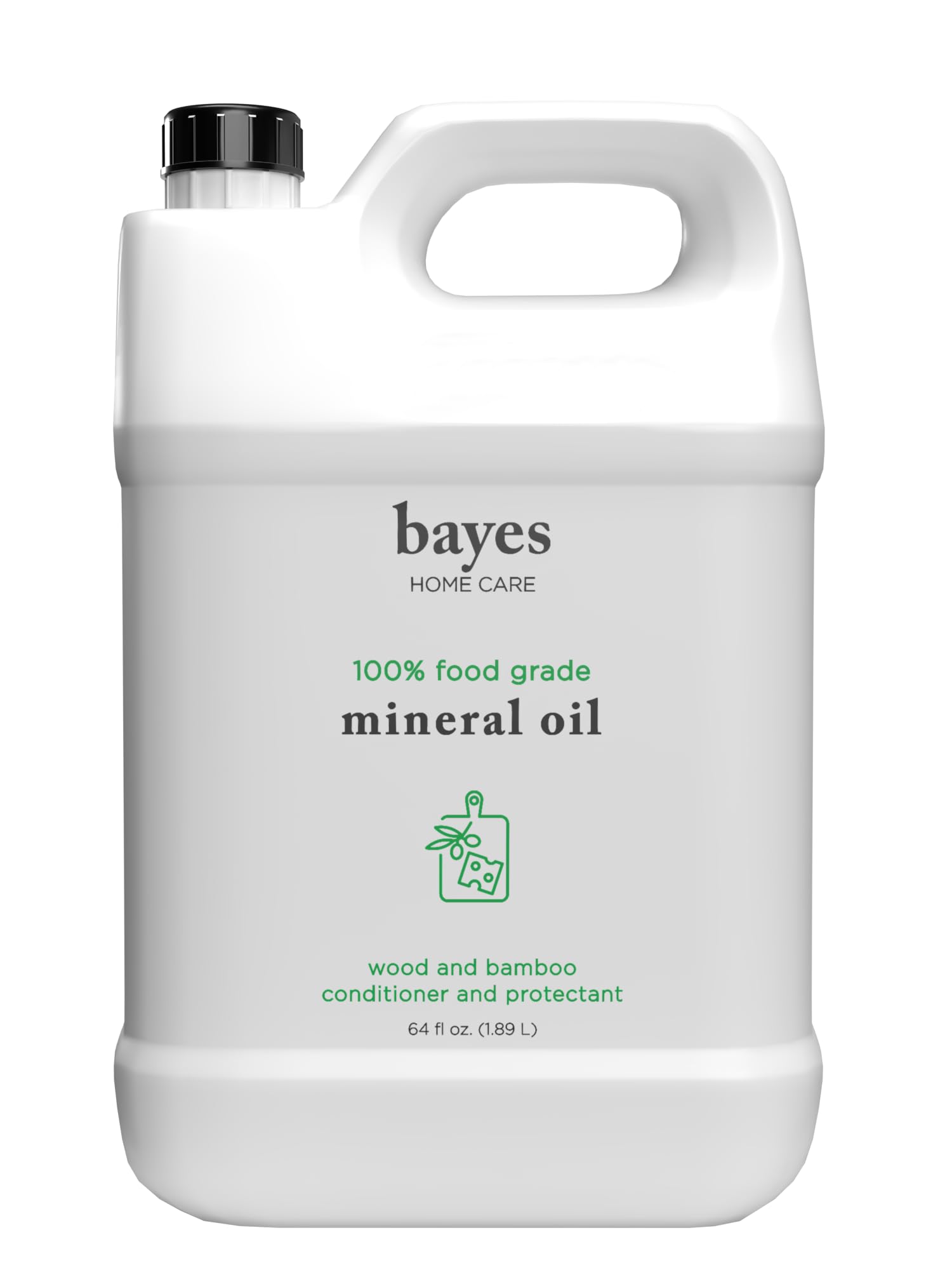 Bayes Food Grade Mineral Oil for Cutting Board - Mineral Oil Food Grade for Bamboo, Teak & Wood Conditioner and Protectant - Cutting Board Oil Food Grade Formula - Wood Oil for Cutting Board - 64 oz
