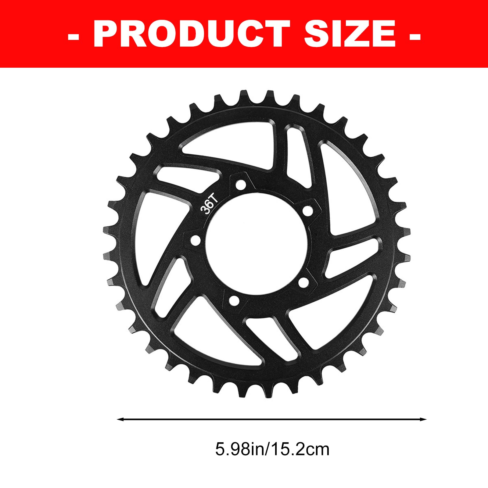 Accolmile Ciclismo Pignone Trasmissione 36T Nero BBS01