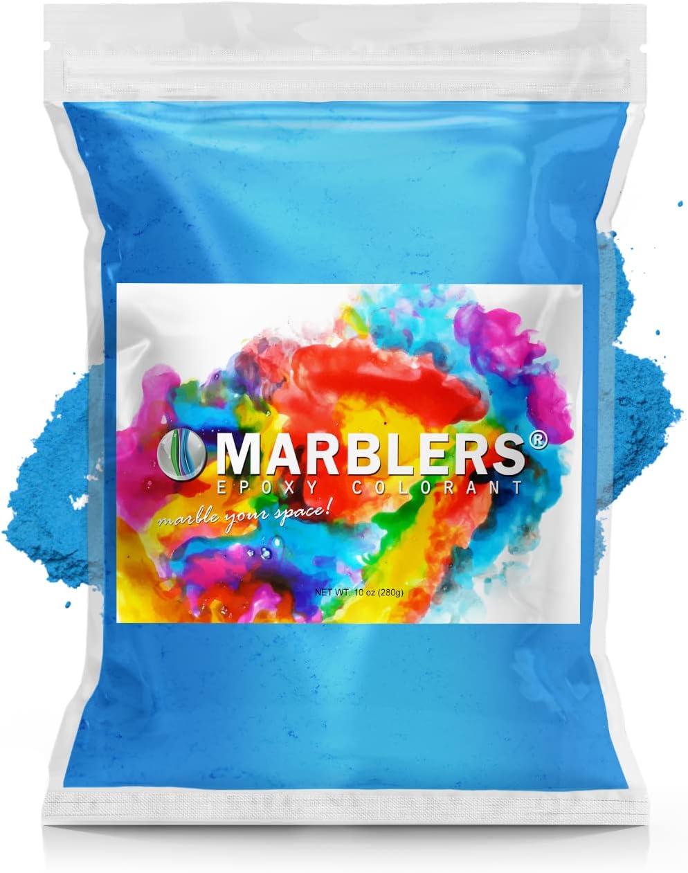 MARBLERS Blue Mica Powder Colorant [Cobalt Blue] 10oz (280g) | Cosmetic | Epoxy Resin Pigment | Dye | Non-Toxic, Vegan, Cruelty-Free | Lip Gloss, Nails, Body Butter | Bath Bomb, Candle & Soap Making