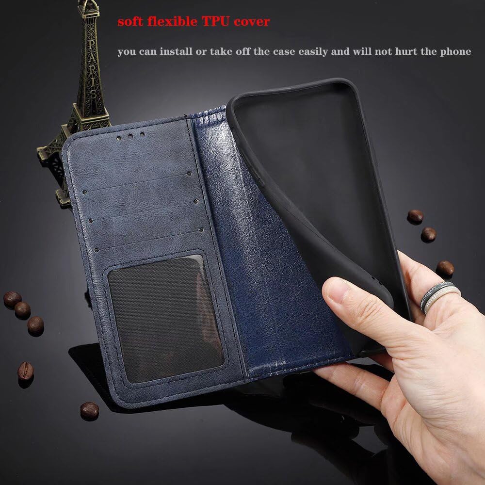 Sunrive Cover compatibile con Huawei Nova Y72S, Custodia con supporto di stand e in Pelle artificiale per carte di credito Portafoglio Flip Chiusura Magnetica Protettiva bumper(T magnolia