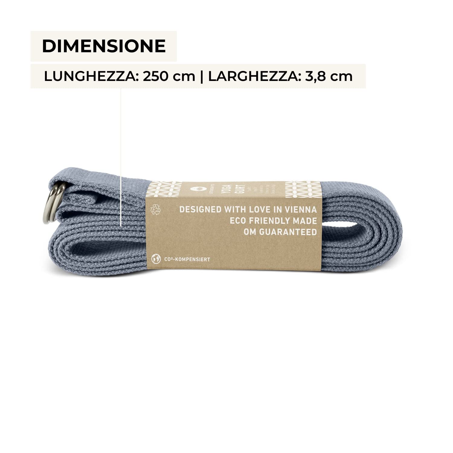 Cintura Yoga Lotuscrafts | Cotone Biologico 250 Cm | Con Fibbia Metallo | Per Stretching E Postura - Foto 14