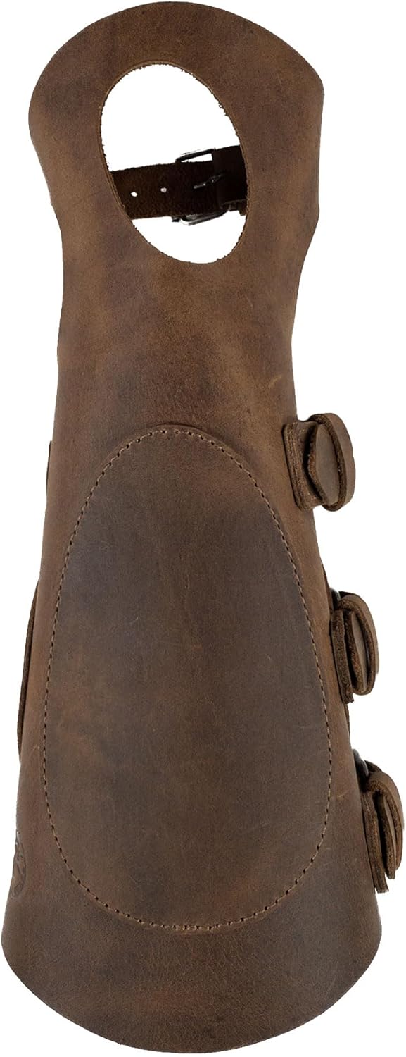 Archery Bracer with Thumb Slot, Forearm Protector for Knights, Wrist Guard, Cosplay, Adjustable Buckle Straps, Full Grain Leather, Handmade, Bourbon Brown
