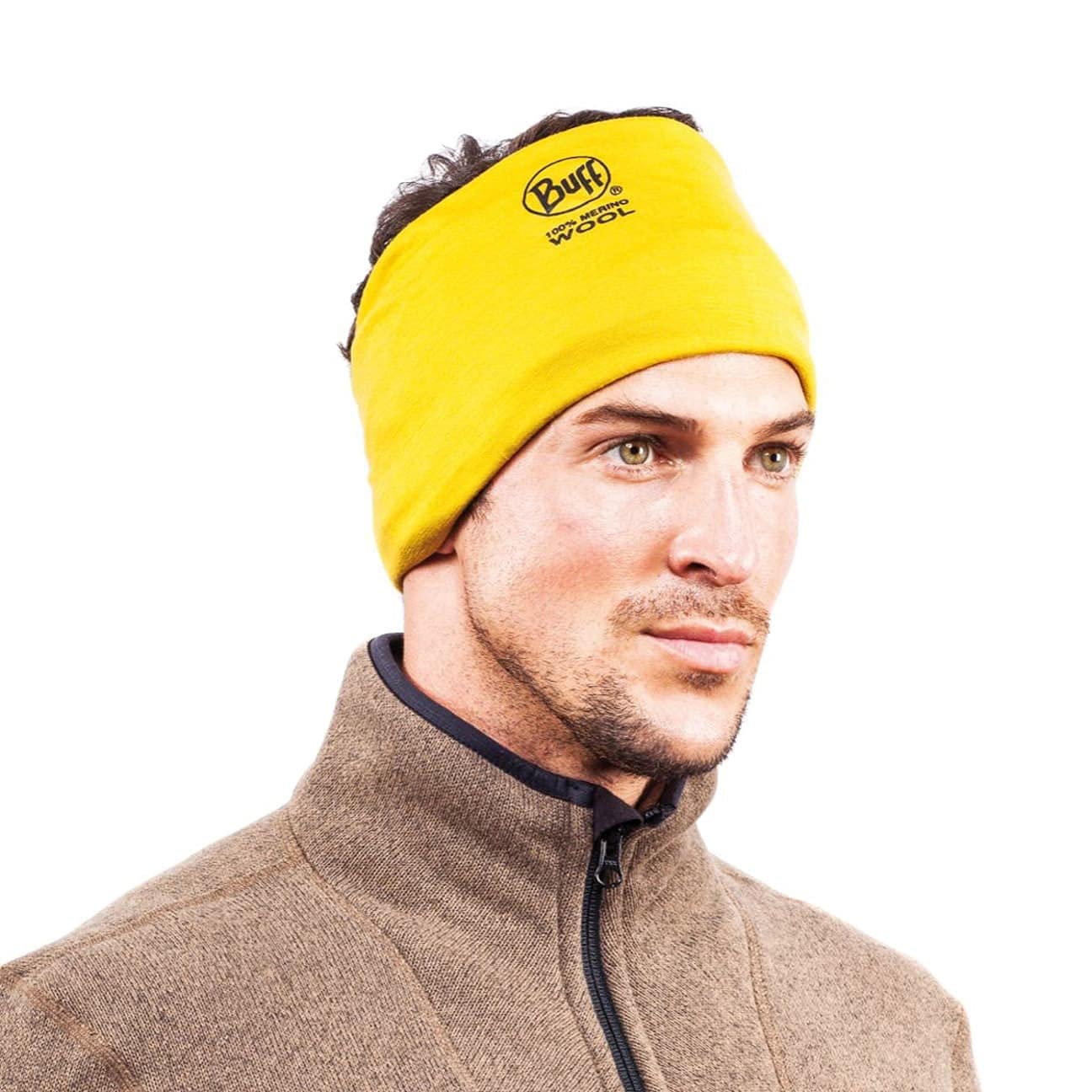 Buff Scaldacollo in Lana Merino fascia per capelli copritesta balaclava Taglia unica - beige chiaro