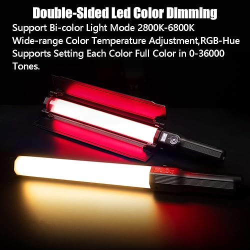 Miniatura 3 de VILTROX Kits de varita de iluminación de video de fotografía de 18 W con soporte de trípode de 79 pulgadas de alto, palo de fotografía, varita de