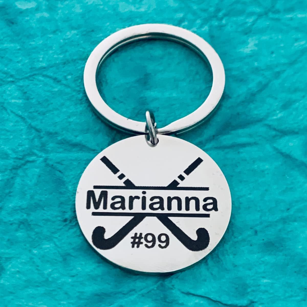 Personalized Field Hockey Keychain with Custom Engraving, Stainless Steel Field Hockey Gift, Field Hockey Jewelry, Field Hockey Player, Team and Coaches Gifts - Image 2