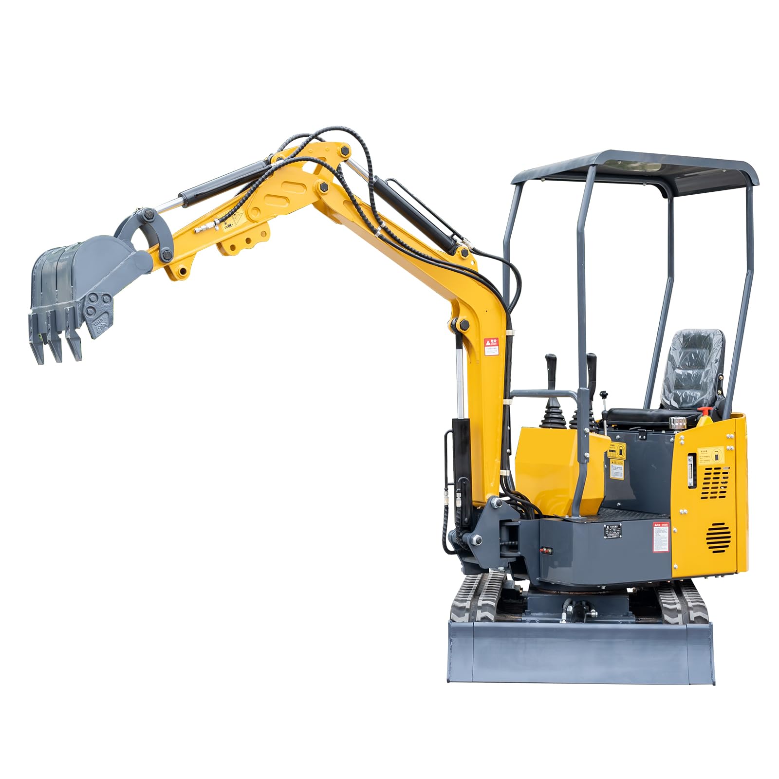 SKD-15C Mini Excavator, Crawler Backhoe with Canopy, Big Arm Side