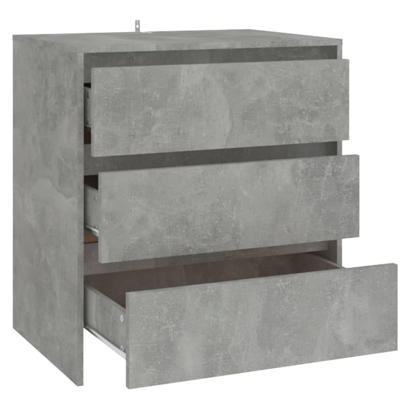 Kredens szary betonowy, 70 x 41 x 75 cm, materiał drewnopochodny z 3 szufladami – minimalistyczny mebel do salonu zapewnia porządek w przestrzeni do przechowywania i dekoracji