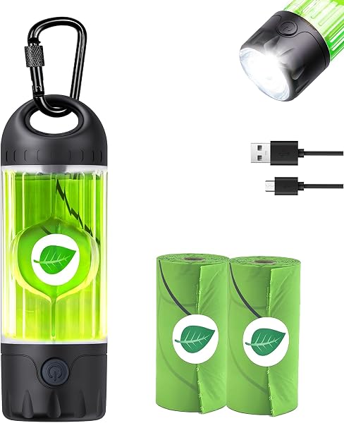 Tubasion Kotbeutelspender mit LED-Taschenlampe