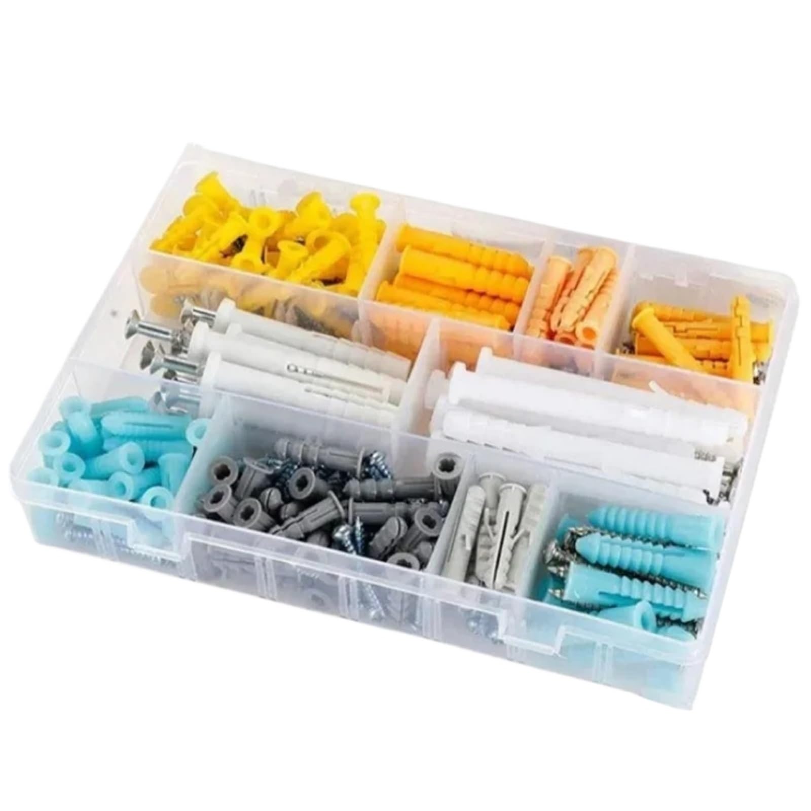 Dübel 10mm Trockenbau-Rippendübel-Anker-Set, Kunststoff-Selbstbohr-Erweiterung mit selbstschneidendem Kreuzschlitzschrauben-Sortiment
