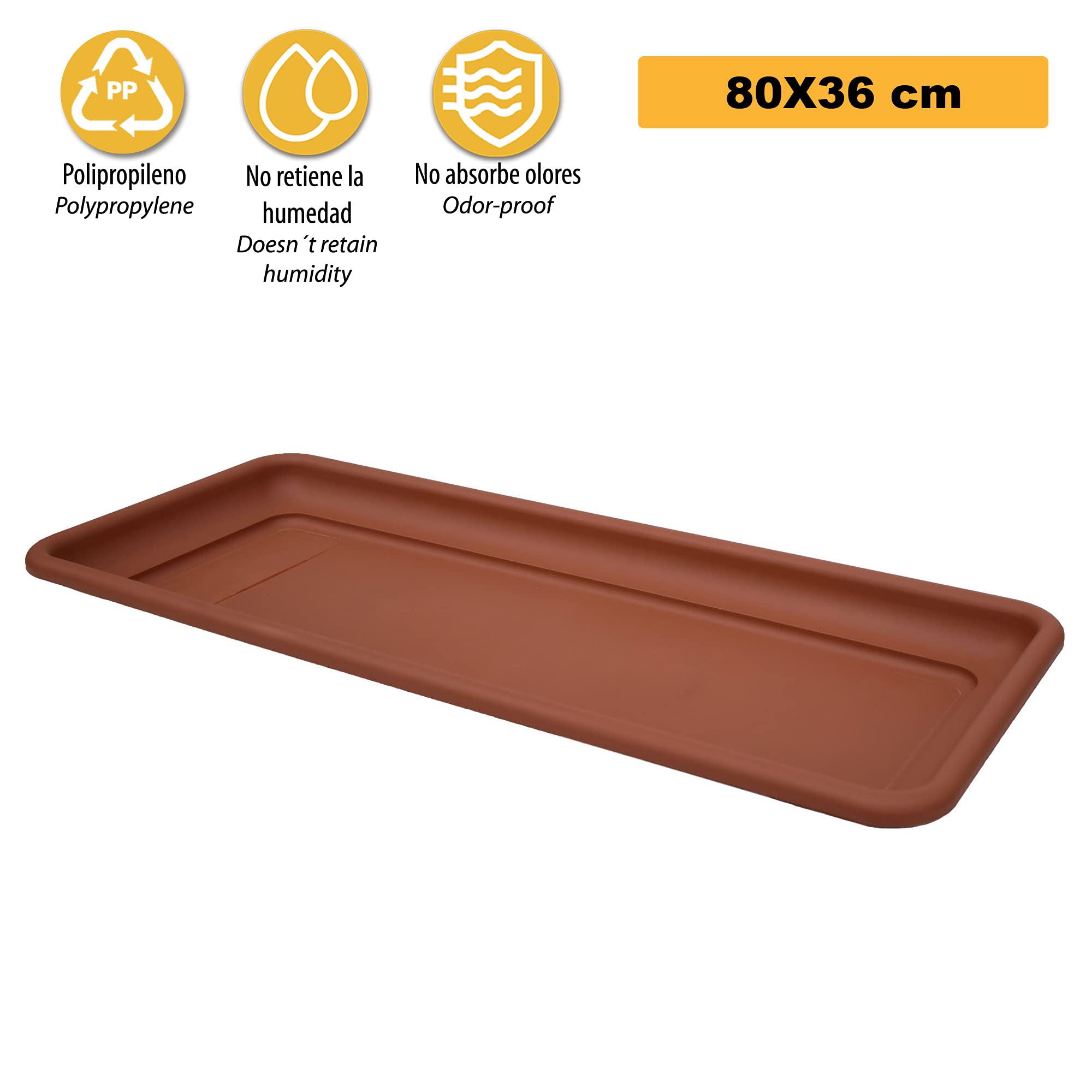ZANVIC BANDEJA VULCANO TERRACOTA 80 X 40 X 4 CM
