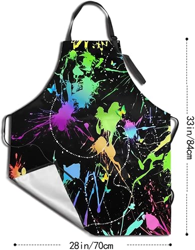 Miniatura 3 de Giwawa Delantal unisex para adultos, impermeable, resistente a las manchas, delantal de cocina con 2 bolsillos para BBQ, parrilla y pintura