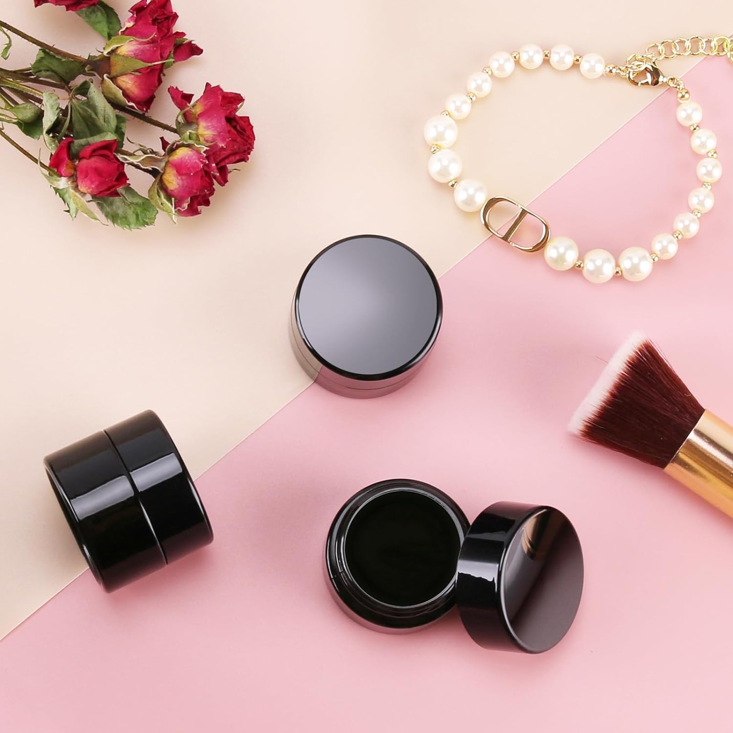 (50 Packs) Green Nexus 5g/5ml UV Protection Glass Jars for Lip Balm, Lotion, Oil, Cream & Cosmetics Enhanced Cap (2024)