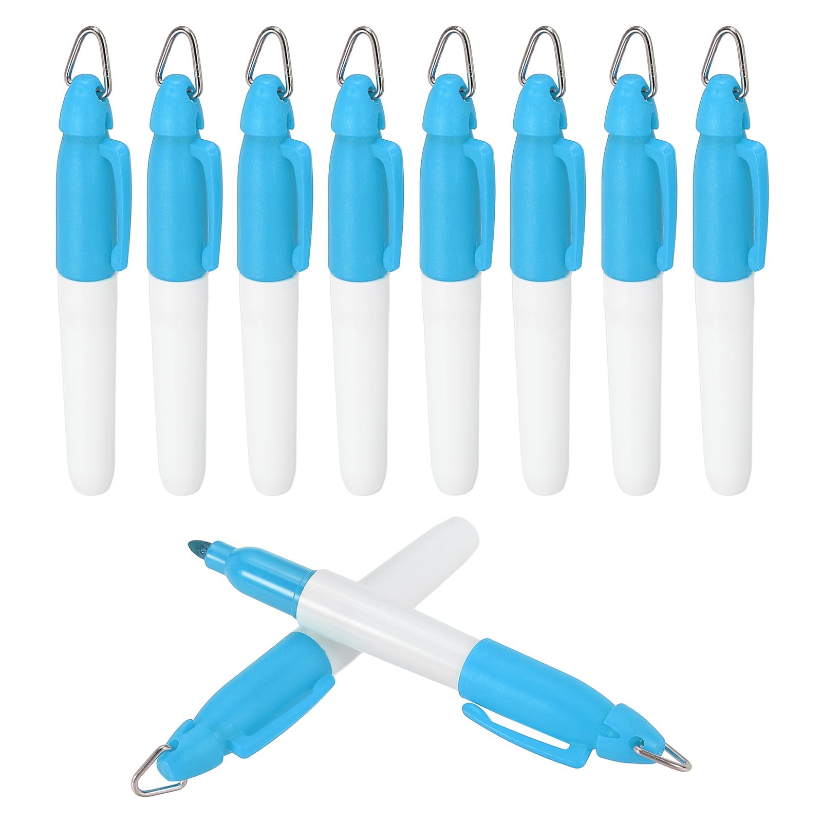 PATIKIL 10 Pcs Mini Permanent Markers with Clips Golf Ball Markers Pen Badge Ink Pens Golf Keychain Clips for Home Office Supplies Sports Outdoor Activities