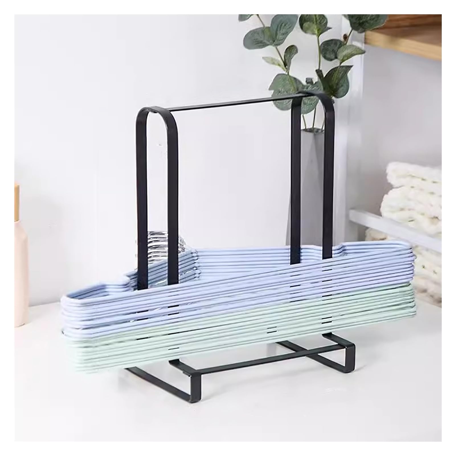 KLYDBMYT Clothes Hanger Stacker Holder,Hanger Organizer Stacker,Clothes Hanger Organizer Rack,Portable Hanger Storage Rack for Bedroom Balcony(Color:Grey)