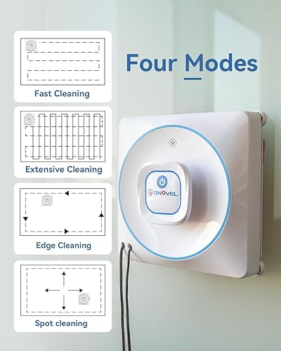 Miniatura 5 de Robot de limpieza de ventanas, limpiador automático de ventanas de 8000 Pa con planificación inteligente de caminos, anticaídas de 15 etapas para