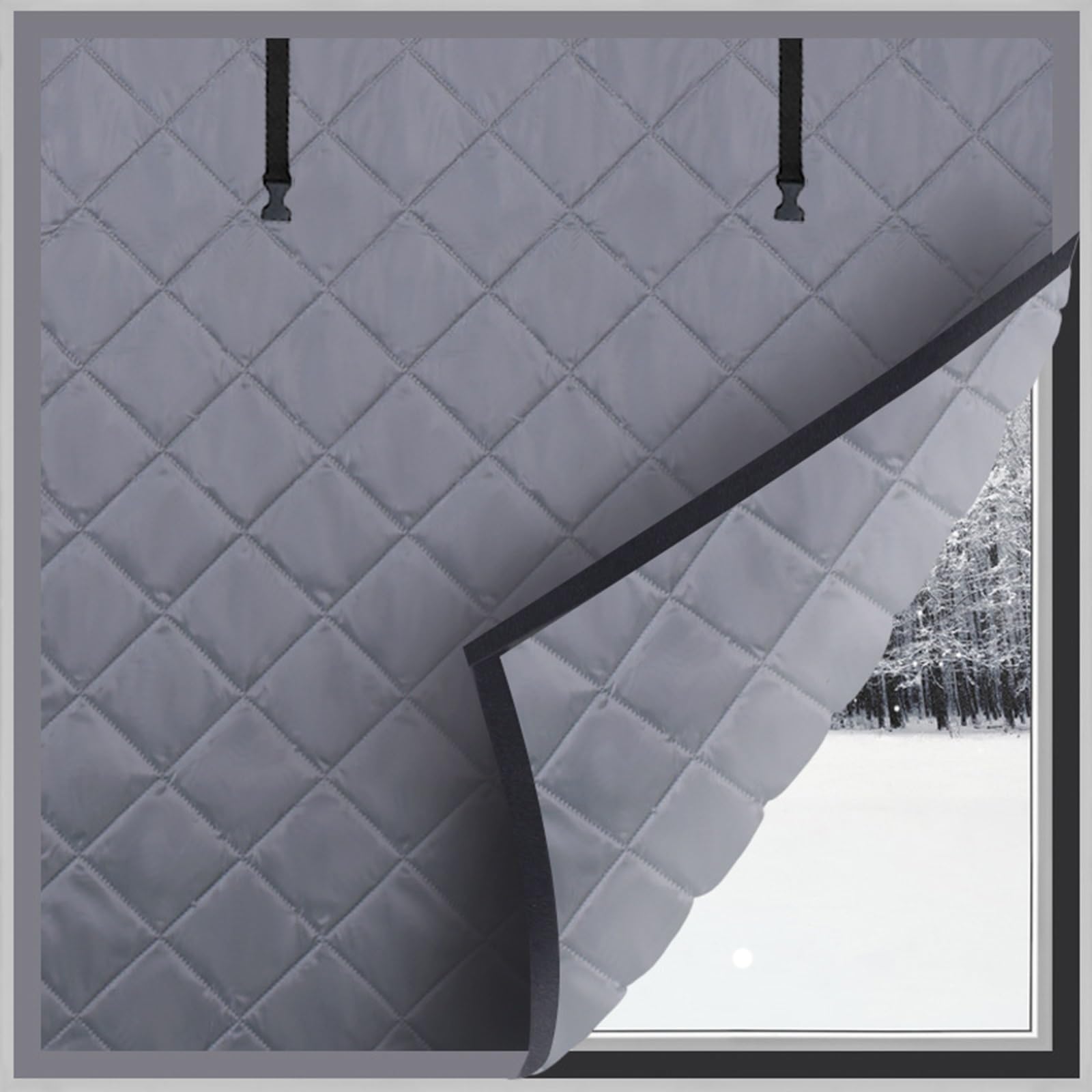Cortina aislante térmica para ventanas con tejido Oxford de alta densidad