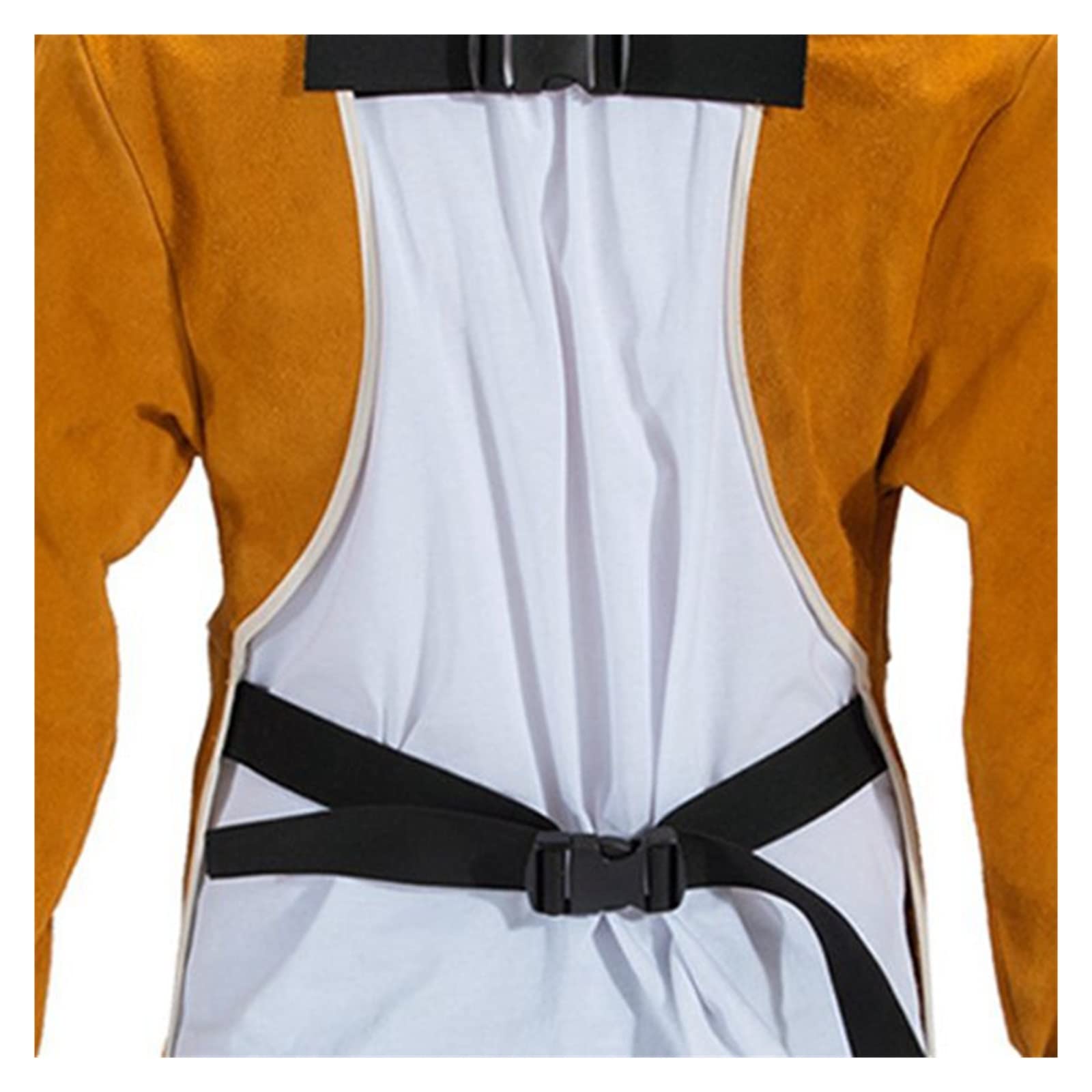 Mandil soldador, 8 5 cm Delantal de soldadura con mangas, delantal soldador de cuero, cuero y soldadura refractaria con tamaño ajustable