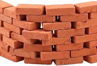 TBoxBo 200 PCS 1/16 Miniature Bricks 0.63×0.31×0.18inch Mini Red Wall Brick Scale Diorama Scale Model Bricks Mini Bricks Model Sand Table Micro Landscape Accessories DIY Dollhouse Bricks Red Bricks