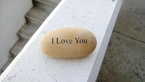 Miniatura 2 de Piedra natural grabada con texto "I Love You", Piedra