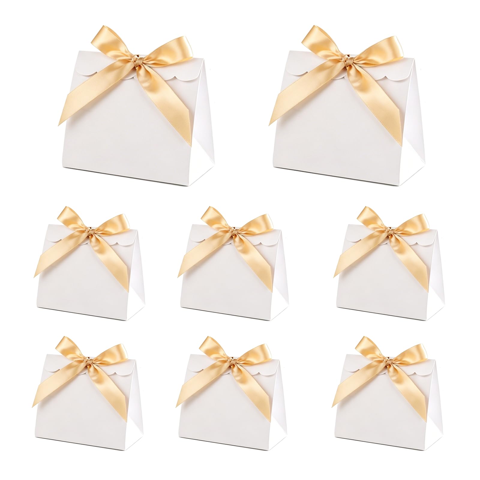 8PCS Gift Bag, Small Gift Bags & Mini Gift Bags, White Gift Bags with Ribbons, Small Gift Bag & Gift Bag Small, Wedding Gift Bag & Wedding Favour Bags for Birthday, Baby Shower Party